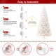 Glitzhome 10ft Pre-Lit White Pine Slim Artificial Christmas Tree with 800 Warm White Lights & Remote Controller