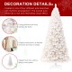 Glitzhome 10ft Pre-Lit White Pine Slim Artificial Christmas Tree with 800 Warm White Lights & Remote Controller