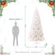 Glitzhome 10ft Pre-Lit White Pine Slim Artificial Christmas Tree with 800 Warm White Lights & Remote Controller