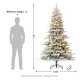 Glitzhome 7.5ft Pre-Lit Flocked Fir Artificial Christmas Tree with 700 Warm White Lights