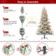 Glitzhome 7.5ft Pre-Lit Flocked Fir Artificial Christmas Tree with 700 Warm White Lights