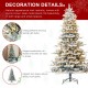 Glitzhome 7.5ft Pre-Lit Flocked Fir Artificial Christmas Tree with 700 Warm White Lights