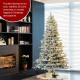 Glitzhome 7.5ft Pre-Lit Flocked Fir Artificial Christmas Tree with 700 Warm White Lights
