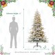 Glitzhome 7.5ft Pre-Lit Flocked Fir Artificial Christmas Tree with 700 Warm White Lights