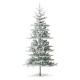 Glitzhome 8ft Deluxe Pre-Lit Flocked Fir Artificial Christmas Tree with 450 Warm White Lights & Remote Controller