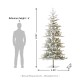 Glitzhome 8ft Deluxe Pre-Lit Flocked Fir Artificial Christmas Tree with 450 Warm White Lights & Remote Controller