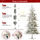 Glitzhome 8ft Deluxe Pre-Lit Flocked Fir Artificial Christmas Tree with 450 Warm White Lights & Remote Controller