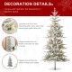 Glitzhome 8ft Deluxe Pre-Lit Flocked Fir Artificial Christmas Tree with 450 Warm White Lights & Remote Controller