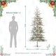 Glitzhome 8ft Deluxe Pre-Lit Flocked Fir Artificial Christmas Tree with 450 Warm White Lights & Remote Controller