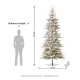 Glitzhome 10ft Deluxe Pre-Lit Flocked Fir Artificial Christmas Tree with 700 Warm White Lights & Remote Controller