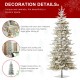 Glitzhome 10ft Deluxe Pre-Lit Flocked Fir Artificial Christmas Tree with 700 Warm White Lights & Remote Controller