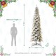 Glitzhome 11ft Pre-Lit Flocked Pencil Spruce Artificial Christmas Tree with 700 Warm White Lights