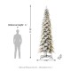 Glitzhome 11ft Pre-Lit Flocked Pencil Spruce Artificial Christmas Tree with 700 Warm White Lights