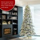 Glitzhome 10ft Pre-Lit Flocked Fir Artificial Christmas Tree with 750 Warm White Lights