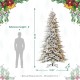 Glitzhome 10ft Pre-Lit Flocked Fir Artificial Christmas Tree with 750 Warm White Lights