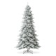 Glitzhome 10ft Pre-Lit Flocked Fir Artificial Christmas Tree with 750 Warm White Lights