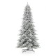 Glitzhome 11ft Pre-Lit Flocked Slim Fir Artificial Christmas Tree with 950 Warm White Lights