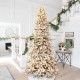 Glitzhome 11ft Pre-Lit Flocked Slim Fir Artificial Christmas Tree with 950 Warm White Lights