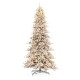 Glitzhome 11ft Pre-Lit Flocked Slim Fir Artificial Christmas Tree with 950 Warm White Lights