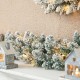 Glitzhome 2PK 6ft Pre-Lit Snow Flocked Christmas Garland with 35 Warm White LED Lights and Timer