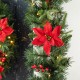 Glitzhome 9ft Pre-Lit Greenery Pine Poinsettia and Red Berries Christmas Garland with 70 Warm White Lights and Timer