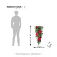 Glitzhome 3ft Pre-Lit Greenery Pine Poinsettia and Red Berries Christmas Teardrop Swag with 50 Warm White Lights and Timer