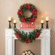 Glitzhome 3ft Pre-Lit Greenery Pine Poinsettia and Red Berries Christmas Swag with 50 Warm White Lights and Timer