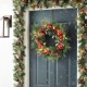 Glitzhome 2PK 6FT Glittered Pinecones and Berries Christmas Garland With 50 Warm White Lights and Timer