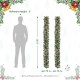 Glitzhome 2PK 6FT Glittered Pinecones and Berries Christmas Garland With 50 Warm White Lights and Timer