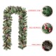 Glitzhome 2PK 6FT Glittered Pinecones and Berries Christmas Garland With 50 Warm White Lights and Timer