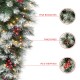 Glitzhome 3FT Pre-Lit Pinecones and Red Berries Artificial Christmas Teardrop Swag With 50 Warm White Lights and Timer