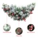 Glitzhome 3FT Pre-Lit Pinecones and Red Berries Artificial Christmas Swag With 50 Warm White Lights and Timer