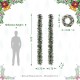 Glitzhome 24"D Pre-Lit Pinecones and Red Berries Artificial Christmas Wreath and Matched 2PK 9ft Garland Set（Set of 3)