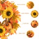 Glitzhome 24"D Fall Sunflower Pumpkin Leaf Wreath