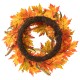 Glitzhome 24"D Fall Sunflower Pumpkin Leaf Wreath