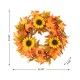 Glitzhome 24"D Fall Sunflower Pumpkin Leaf Wreath