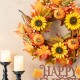 Glitzhome 24"D Fall Sunflower Pumpkin Leaf Wreath