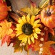 Glitzhome 24"D Fall Sunflower Pumpkin Leaf Wreath