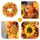 Glitzhome 24"D Fall Sunflower Pumpkin Leaf Wreath