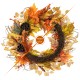 Glitzhome 24"D Fall Pumpkin Leaf Floral Wreath