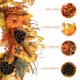 Glitzhome 24"D Fall Pumpkin Leaf Floral Wreath