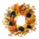 Glitzhome 24"D Fall Pumpkin Leaf Floral Wreath