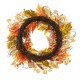 Glitzhome 24"D Fall Pumpkin Leaf Floral Wreath