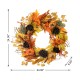 Glitzhome 24"D Fall Pumpkin Leaf Floral Wreath