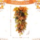 Glitzhome 25"H Fall Pumpkin Leaf Swag