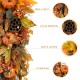 Glitzhome 25"H Fall Pumpkin Leaf Swag