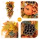 Glitzhome 25"H Fall Pumpkin Leaf Swag