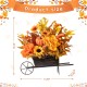 Glitzhome 14"L Fall Floral Cart Centerpiece