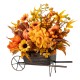 Glitzhome 14"L Fall Floral Cart Centerpiece