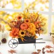 Glitzhome 14"L Fall Floral Cart Centerpiece